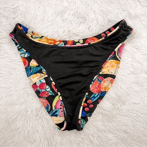 Show Me Your Mumu Black Fruity Print Monterey Swim Bikini Bottoms SZ S NWOT - Picture 6 of 9